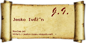 Jesko Iván névjegykártya